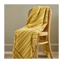 Tweedmill Textiles Pure New Wool Aber Stripe Throw - Yellow - thumbnail 2
