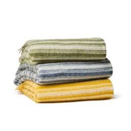 Tweedmill Textiles Pure New Wool Aber Stripe Throw - Yellow - thumbnail 6