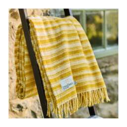 Tweedmill Textiles Pure New Wool Aber Stripe Throw - Yellow - thumbnail 4