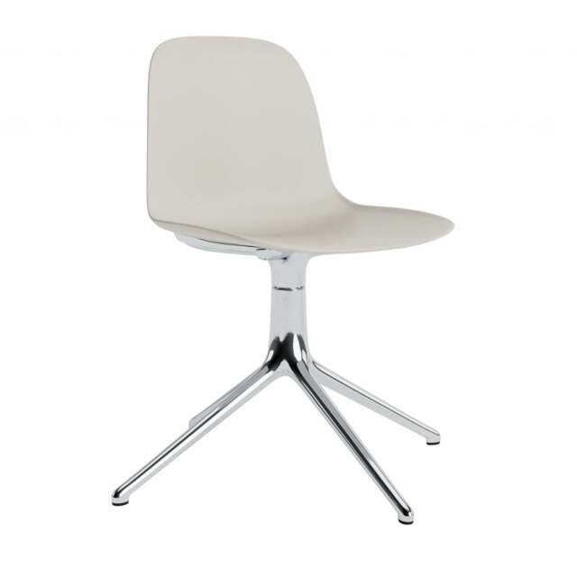 Normann Copenhagen Form Chair Swivel - 4 Leg - Light Grey - Aluminium Legs Shell Colour: Light Grey, Leg Colour: Aluminium - image 1