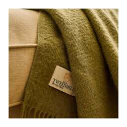 Tweedmill Textiles Moorland Pure New Wool Throw - Sage Green - thumbnail 4