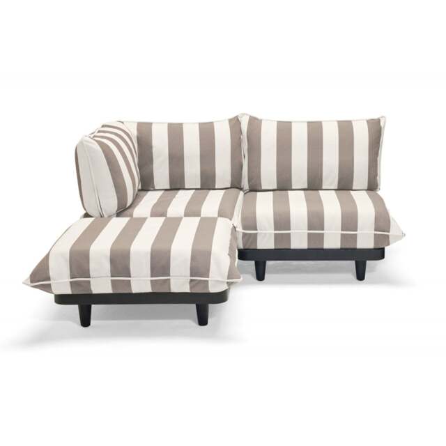 Fatboy Paletti Modular Outdoor Lounge Furniture - Cacao Stripe Option: 2 Seater Left + Hocker