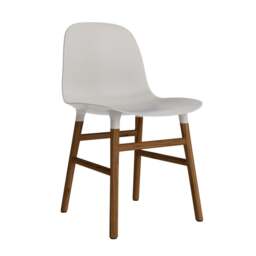 Normann Copenhagen Form Chair - Warm Grey - Walnut Legs Shell Colour: Warm Grey, Leg Colour: Walnut - thumbnail 1