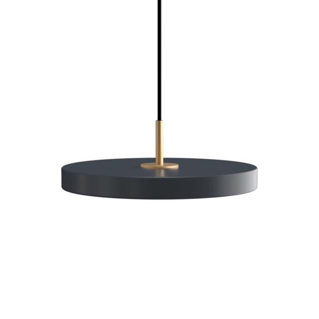 Umage Asteria Plus Pendant Lamp - Anthracite Grey - Mini - Brass Top Colour: Anthracite Grey, Size: Mini, Style: Brass - image 1