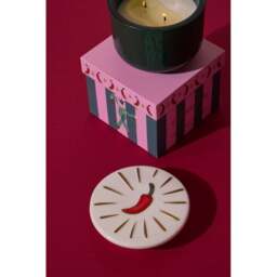Paddywax Charmed 8oz/226g Green Glass Candle with Chili Lid - Chili Pepper & Mango - thumbnail 2