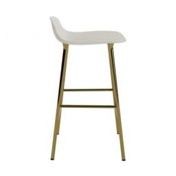 Normann Copenhagen Form Barstool - 65cm - Light Grey - Brass Legs Shell Colour: Light Grey, Leg Colour: Brass - thumbnail 3