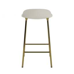Normann Copenhagen Form Barstool - 65cm - Light Grey - Brass Legs Shell Colour: Light Grey, Leg Colour: Brass - thumbnail 4