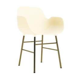 Normann Copenhagen Form Armchair - Cream - Brass Legs Shell Colour: Cream, Leg Colour: Brass