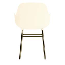 Normann Copenhagen Form Armchair - Cream - Brass Legs Shell Colour: Cream, Leg Colour: Brass - thumbnail 4