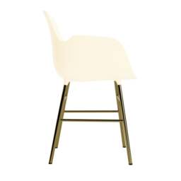 Normann Copenhagen Form Armchair - Cream - Brass Legs Shell Colour: Cream, Leg Colour: Brass - thumbnail 3
