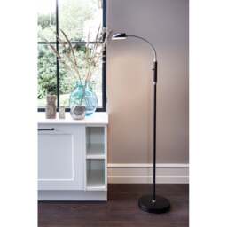 Halo Design Vegas Floor Lamp - H 140cm - 1 Arm - Black/Chrome Colour: Black / Chrome - thumbnail 2