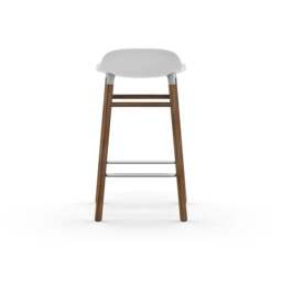 Normann Copenhagen Form Barstool - Wood - 65cm - White - Walnut Legs Shell Colour: White, Leg Colour: Walnut - thumbnail 4