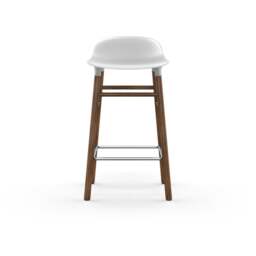 Normann Copenhagen Form Barstool - Wood - 65cm - White - Walnut Legs Shell Colour: White, Leg Colour: Walnut - thumbnail 2