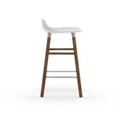 Normann Copenhagen Form Barstool - Wood - 65cm - White - Walnut Legs Shell Colour: White, Leg Colour: Walnut - thumbnail 3