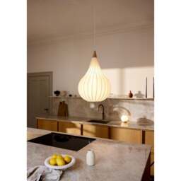 Halo Design Drops Textile Pendant - O 38cm - White Size:  38cm - thumbnail 5