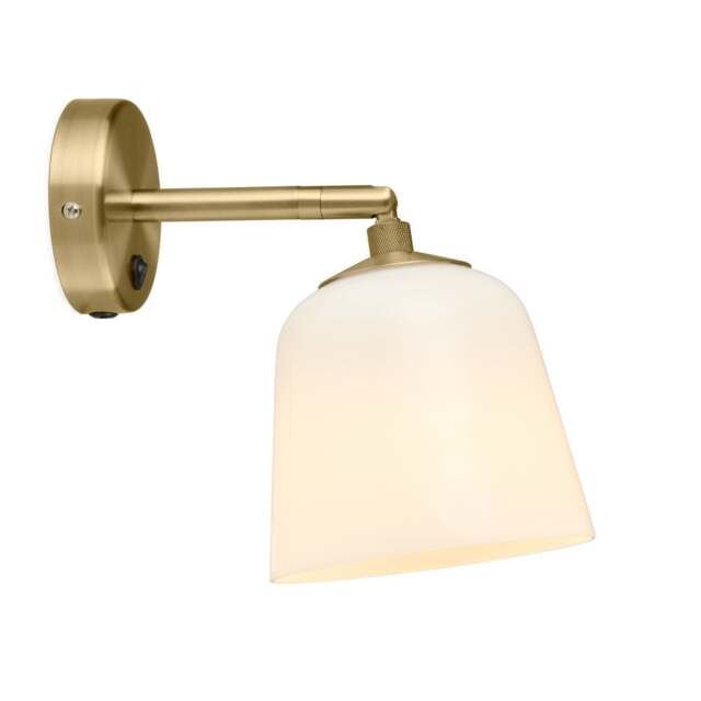 Halo Design Room 49 Wall Light - Opal Glass Shade - Antique Brass - image 1