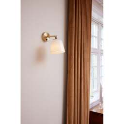 Halo Design Room 49 Wall Light - Opal Glass Shade - Antique Brass - thumbnail 4