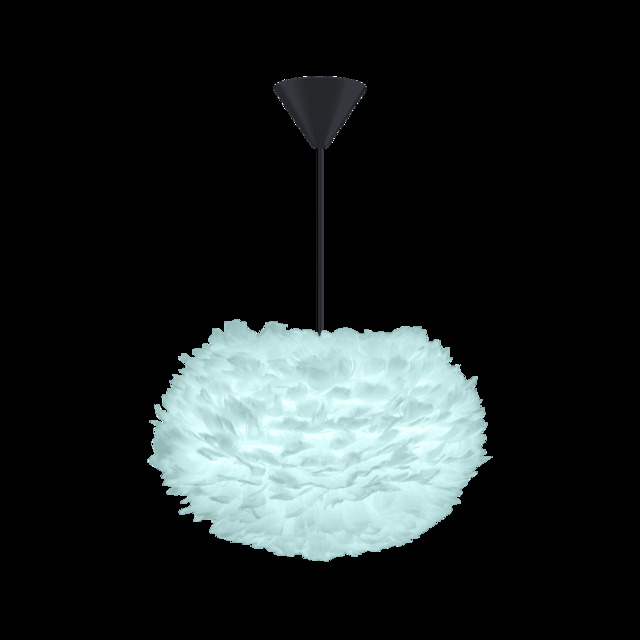 Umage Eos Feather Pendant Shade - Light Blue - Medium - 45cm with Black Cord Set With or Without Cord Set: With Black Cord Set - image 1