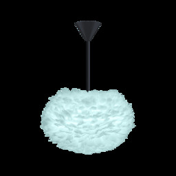 Umage Eos Feather Pendant Shade - Light Blue - Medium - 45cm with Black Cord Set With or Without Cord Set: With Black Cord Set