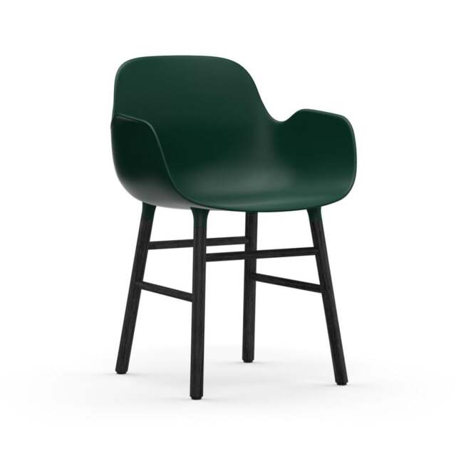 Normann Copenhagen Form Armchair - Green - Black Oak Legs Shell Colour: Green, Leg Colour: Black Oak - image 1