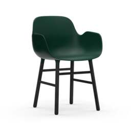 Normann Copenhagen Form Armchair - Green - Black Oak Legs Shell Colour: Green, Leg Colour: Black Oak - thumbnail 1