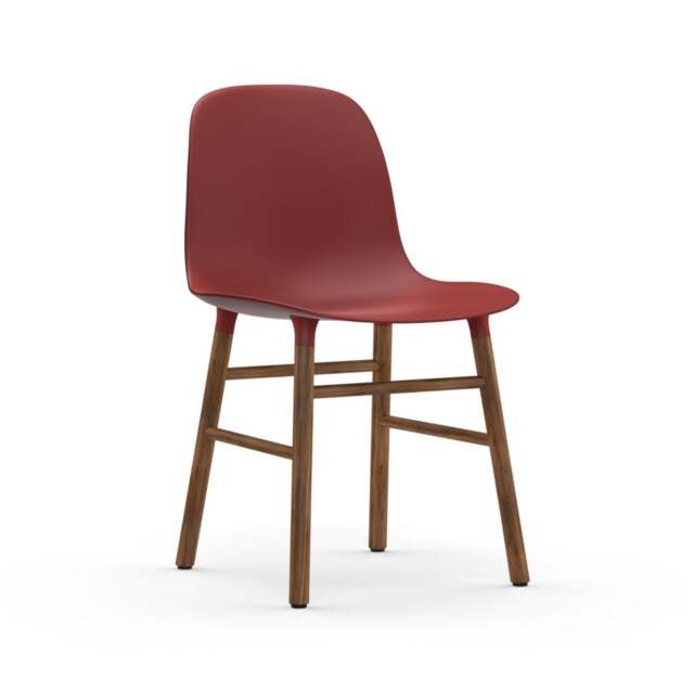 Normann Copenhagen Form Chair - Red - Walnut Legs Shell Colour: Red, Leg Colour: Walnut - image 1