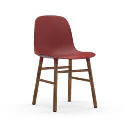 Normann Copenhagen Form Chair - Red - Walnut Legs Shell Colour: Red, Leg Colour: Walnut - thumbnail 1