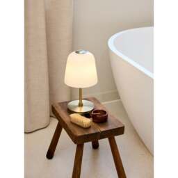 Halo Design Room 49 Rechargeable Portable Table Light - Opal Glass Shade - Antique Brass - thumbnail 6