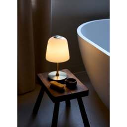 Halo Design Room 49 Rechargeable Portable Table Light - Opal Glass Shade - Antique Brass - thumbnail 7