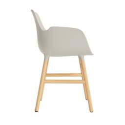 Normann Copenhagen Form Armchair - Light Grey - Oak Legs Shell Colour: Light Grey, Leg Colour: Oak - thumbnail 3