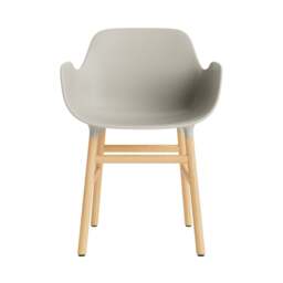 Normann Copenhagen Form Armchair - Light Grey - Oak Legs Shell Colour: Light Grey, Leg Colour: Oak - thumbnail 2