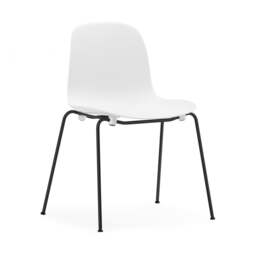 Normann Copenhagen Form Chair - Stacking - White - Black Steel Legs Shell Colour: White - thumbnail 1