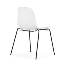 Normann Copenhagen Form Chair - Stacking - White - Black Steel Legs Shell Colour: White - thumbnail 2