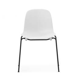 Normann Copenhagen Form Chair - Stacking - White - Black Steel Legs Shell Colour: White - thumbnail 4