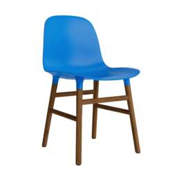 Normann Copenhagen Form Chair - Bright Blue - Walnut Legs Shell Colour: Bright Blue, Leg Colour: Walnut - thumbnail 1