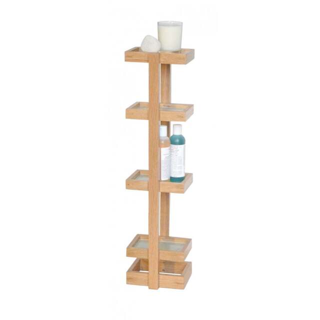 Wireworks Mezza Four Shelf Bathroom Washstand - Oak - image 1