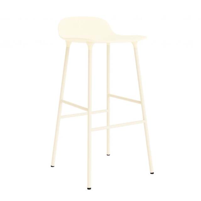 Normann Copenhagen Form Barstool - 75cm - Cream - Cream Legs Shell Colour: Cream, Leg Colour: Matching Shell Colour - image 1