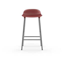 Normann Copenhagen Form Barstool - 65cm - Red - Chrome Legs Shell Colour: Red, Leg Colour: Chrome - thumbnail 2
