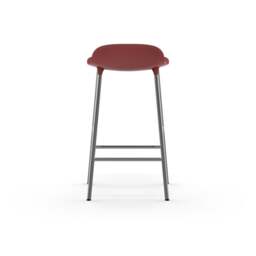 Normann Copenhagen Form Barstool - 65cm - Red - Chrome Legs Shell Colour: Red, Leg Colour: Chrome - thumbnail 4