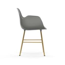 Normann Copenhagen Form Armchair - Grey - Brass Legs Shell Colour: Grey, Leg Colour: Brass - thumbnail 3