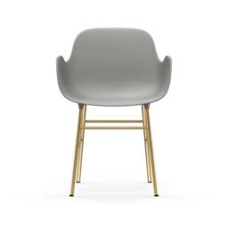 Normann Copenhagen Form Armchair - Grey - Brass Legs Shell Colour: Grey, Leg Colour: Brass - thumbnail 2