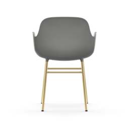 Normann Copenhagen Form Armchair - Grey - Brass Legs Shell Colour: Grey, Leg Colour: Brass - thumbnail 4