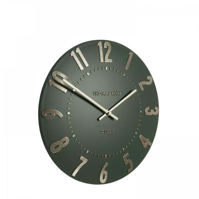 Thomas Kent Mulberry Wall Clock - 12" - Olive Green Size: 12" - image 1