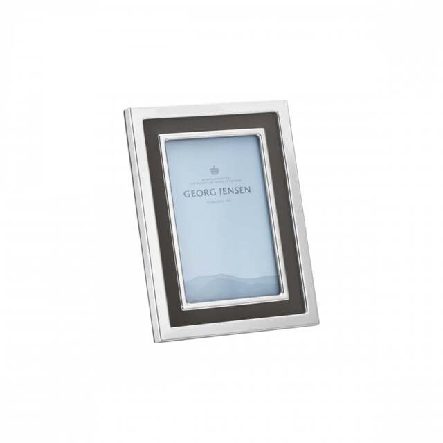 Georg Jensen Manhattan Frame - Stainless Steel & Leather - 4"x6" - image 1
