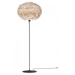 Umage Eos Floor Lamp - Light Brown Feather Eos Large/Black Sante Stand - thumbnail 1
