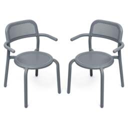Fatboy Set of 2 Toni Stackable Garden Armchairs - Elephant Grey Colour: Elephant Grey