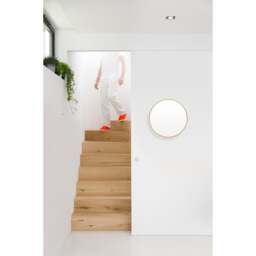 "Wireworks Glance Round Wall Mirror 450 - Oak " - thumbnail 3