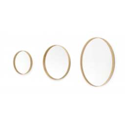 "Wireworks Glance Round Wall Mirror 450 - Oak " - thumbnail 4