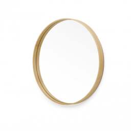 "Wireworks Glance Round Wall Mirror 450 - Oak " - thumbnail 2