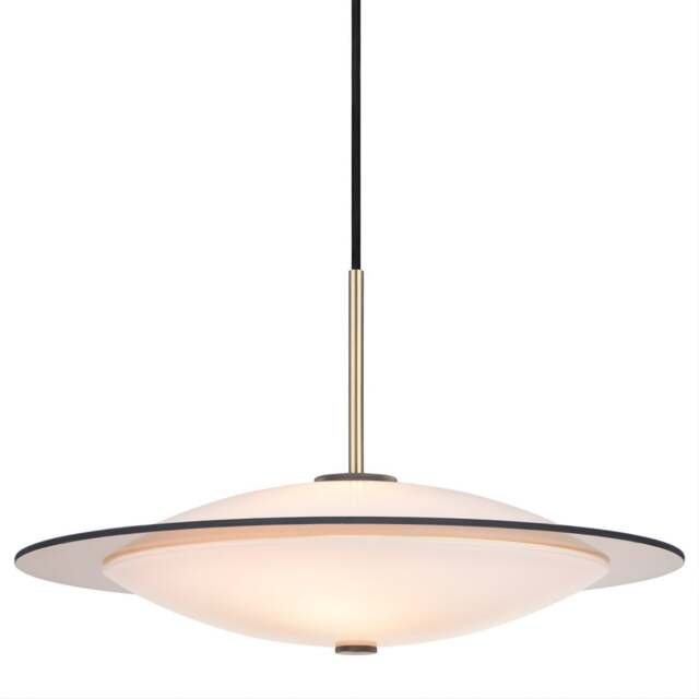 Halo Design Orbit Pendant Light - O 40cm - Opal Glass - Antique Brass Metal Size: O 40cm, Colour: Antique Brass
